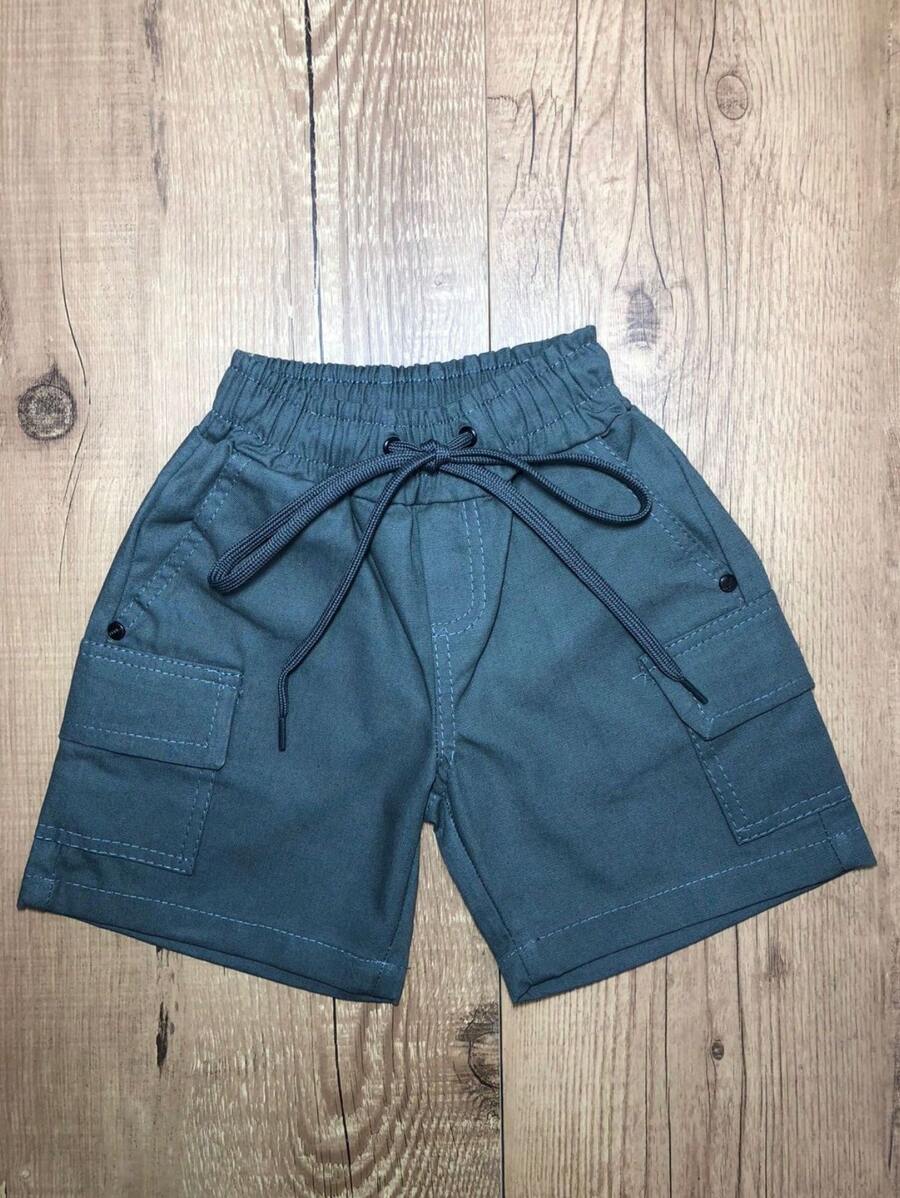 Bermuda Cargo de Sarja para Meninos / Bermudas meninos / Bermudas de Sarja / Bermuda Cargo / Bermuda / Shorts Menino - Cinza - Visão 1
