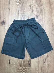 Bermuda Cargo de Sarja para Meninos / Bermudas meninos / Bermudas de Sarja / Bermuda Cargo / Bermuda / Shorts Menino - Cinza - Visão 5