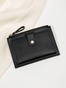 MIYIN 时尚 Malist 多卡位纯色女士轻便便携式身份证双折超薄拉链小钱包口袋钱包休闲零钱包女士青少年学生年轻女孩（黑色）休闲驾照夹卡夹钱包名片夹信用卡夹男士钱包迷你钱包钱包钱包卡包返校用品