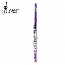 LADE Classic 16-Hole Closed-Hole Flute: Lacquered Nickel-Plated Brass, Perfect Musician's Gift - With Cleaning Kit & Leather Case
