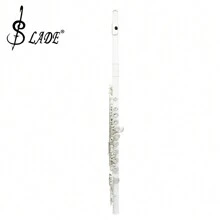 LADE Classic 16-Hole Closed-Hole Flute: Lacquered Nickel-Plated Brass, Perfect Musician's Gift - With Cleaning Kit & Leather Case
