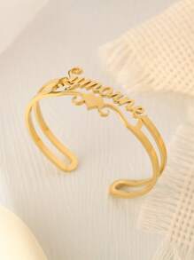 1 pieza Pulsera con nombre personalizado con forma de corazón en la parte inferior, pulsera de acero inoxidable con nombre personalizado para mamá, regalo de cumpleaños, regalo del Día de San Valentín, regalo de dama de honor, regalo de Navidad, regalo del Día de la Madre, regalo para ella