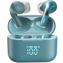 TOZO T20 Wireless Earbuds Bluetooth Headphones 48.5 Hrs Playtime With LED Digital Display, IPX8 Waterproof, Dual Mic Call Noise Cancelling 10mm Broad Range Speakers With Wireless Charging Case Black - 綠色 - 查看 1