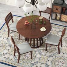 Nestfair 5-Piece Retro Dining Set With 4 Upholstered Chairs