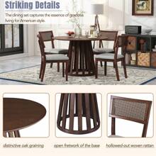 Nestfair 5-Piece Retro Dining Set With 4 Upholstered Chairs
