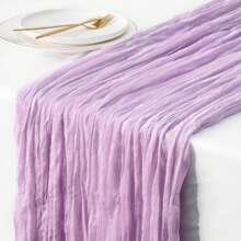 1 pieza Camino de mesa de tela de queso, estilo bohemio, largo corredor de gasa romántico para bodas, recepción, duchas de bebé, fiestas, acción de gracias, cumpleaños, mesa del comedor, vestidor, decoración del hogar, decoración del Día de la Madre