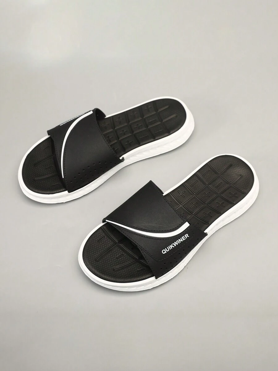 Nam Mùa Hè Dép Mềm EVA Trong Nhà Chống Trơn Trượt Khử Mùi Đơn Giản Chống Mài Mòn Bên Ngoài Phòng Tắm Trượt - màu đen - Xem 1