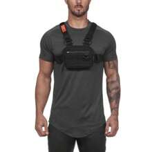 Tactical Combat Chest Rig Bag Front Pouch Recon Kit Pack Sport Protective Vest - 黑色 - 查看 9