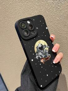 一個具有時尚太空人圖案的TPU相機保護殼，兼容蘋果和三星系列 - 彩色 - 查看 1