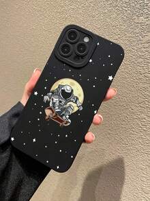一個具有時尚太空人圖案的TPU相機保護殼，兼容蘋果和三星系列 - 彩色 - 查看 3