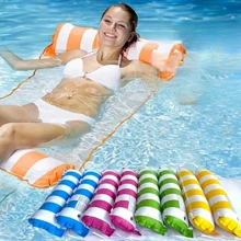 Hamaca acuática inflable multifuncional - Silla de piscina de PVC duradero y fácil de inflar, tumbona plegable para tomar sol, ideal para entretenimiento de verano - azul verde - Ver 1