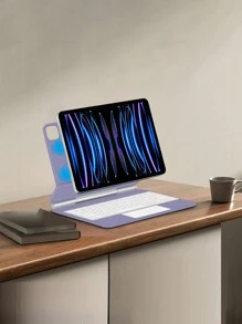 Arabic Magic Keyboard Case Compatible With Ipad Pro 11 Inch 3rd 2nd 12.9 6th Air 5th 4th 10th Generation Tablet Smart Cover Magnetic Backlight - Purple[Arabic] - View 6