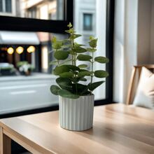 1 chiếc lá tiền xanh nhân tạo cây cảnh, bình hoa trang trí nhà cửa, ngày lễ tình nhân, quà tặng - màu xanh lá - Xem 2