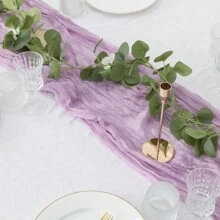1 pieza Camino de mesa de tela de queso, estilo bohemio, largo corredor de gasa romántico para bodas, recepción, duchas de bebé, fiestas, acción de gracias, cumpleaños, mesa del comedor, vestidor, decoración del hogar, decoración del Día de la Madre