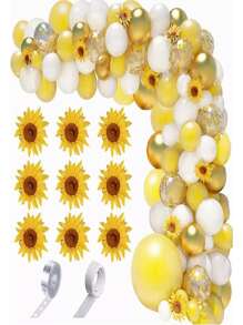 Girasol Decoración Para Baby Shower Niña Niño, Dorado130pcs - Amarillo - Ver 2