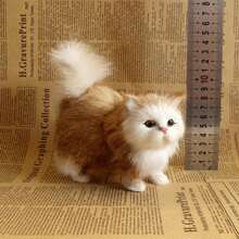 1pc Realistic Cat Simulation Cat Set Of Four Cats Set Of Five Cats Product Imitation Cat Animal Cat Flower Cat Ornament Gift,Home Decoration