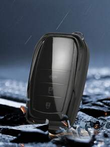 1pc TPU Plastic Car Key Case, Smart Key Anti-Drop Protective Cover, Fit For Highlander Only - Black - View 8