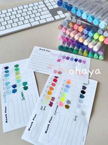 亞克力筆，63色亞克力彩繪筆，軟尖非透明墨水可層疊，精細藝術繪畫亞克力筆，水彩筆 - 多色 - 查看 3