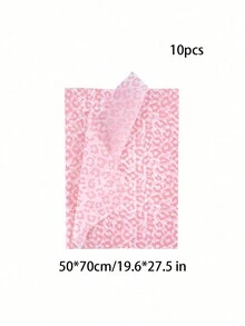 10pcs Valentine Gift Wrapping Paper Leopard Thin Xuan Paper Exquisite Decoration Gift Wrapping Valentine Gift Filling Candy Wrapping Paper - Pink - View 6