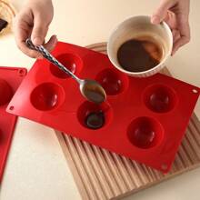 1 pieza Molde de Silicona Semiesfera, Moldes de Chocolate de Silicona, Moldes para Hornear para Hacer Chocolate, Pastel, Gelatina, Mousse Domo (5 Tazas, 6 Tazas, 15 Tazas y 24 Tazas) - Rojo - Ver 4