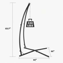 Pirecart Hammock Chair Stand, Heavy Duty X-Base Steel Stand For Hanging Chairs, Hammocks, Tree Tent, Swing Chairs, For Indoor Outdoor Patio - 330 Lbs (Stand Only) - màu đen - Xem 3