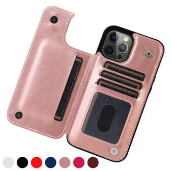 Lyxigt slitstarkt läderplånboksfodral kompatibelt med 16e 16 15 14 13 12 11 Pro Max SE X XR XS Max 8 7 6 6S Plus kompatibelt med Samsung Galaxy S25 S24 S23 S22 S21 S20 Ultra A13 A14 A15 A35 A53 A54 A55 S23 FE S24 FE stöd kreditkortshållare stötsäkert telefonskal vattentätt fallskydd reptåligt