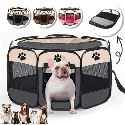 Portable Foldable Pet Tent Kennel Octagonal Fence Puppy Shelter Easy To Use Outdoor Easy Operation Large Dog Cages Cat Fences