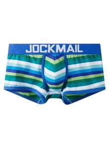 JOCKMAIL 3-Pack Men Striped Printed Boxers Breathable Moisture-Wicking Athletic Fitness Underwear - Multicolor - View 5