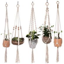 1个室内植物吊篮 - 手工编织室内植物吊篮