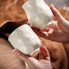 Taza de café de cerámica extra grande, taza grande de té de gran tamaño - Beis - Ver 10