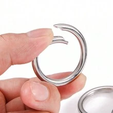 5pcs Stainless Steel 3mm Wire Hinge Closure Jewelry O Rings Connector Carabiner Round Circle Spring Clasp - Silver - View 3