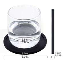 9.9cm(3.9in) Round Silicone Cup Mat, Non-Slip Heat Resistant Reusable Drink Coaster For Table, Desk, Kitchen, Office, Bar