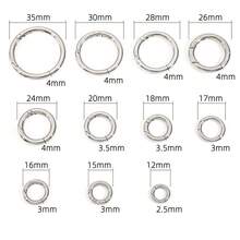 5pcs Stainless Steel 3mm Wire Hinge Closure Jewelry O Rings Connector Carabiner Round Circle Spring Clasp - Silver - View 4