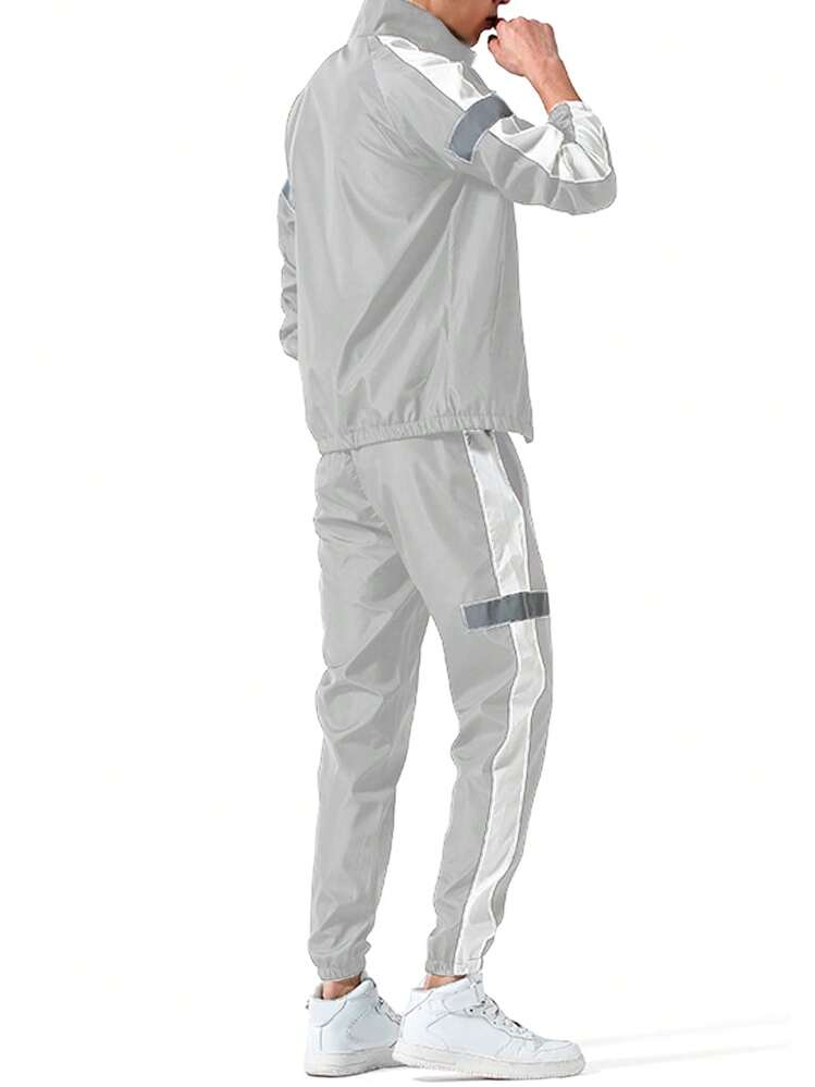 Shendy Vendy Men's 2-Piece Sports Set With Reflective Strips - Màu Xám nhạt - Xem 5