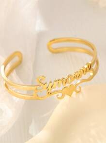 1 pieza Pulsera con nombre personalizado con forma de corazón en la parte inferior, pulsera de acero inoxidable con nombre personalizado para mamá, regalo de cumpleaños, regalo del Día de San Valentín, regalo de dama de honor, regalo de Navidad, regalo del Día de la Madre, regalo para ella