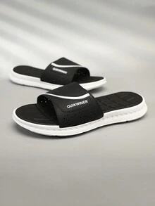 Nam Mùa Hè Dép Mềm EVA Trong Nhà Chống Trơn Trượt Khử Mùi Đơn Giản Chống Mài Mòn Bên Ngoài Phòng Tắm Trượt - màu đen - Xem 3