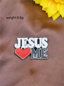 1 Stück elegante "JESUS LIEBT MICH" Buchstaben Legierung Brosche, vielseitig einsetzbare Dekoration für Kleidung, Rucksack, geeignet für den täglichen Gebrauch, Versammlungen, Feste, Party Accessoires zum Valentinstag