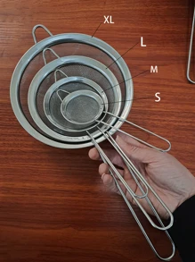 1pc Stainless Steel Wire Sieve Flour Sifter Oil Strainer Ladle For Home Kitchen Cooking Filter Tool - Silver - View 3