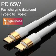 Cable de datos y carga rápida de 66W 5A Tipo C a Tipo C para accesorios de teléfono móvil , Honor, , Redmi, POCO, Samsung, OPPO, OnePlus, cargador de alta velocidad para automóvil, cable USB C, cable de carga Tipo C compatible con iPhone 15 - Dorado - Ver 1