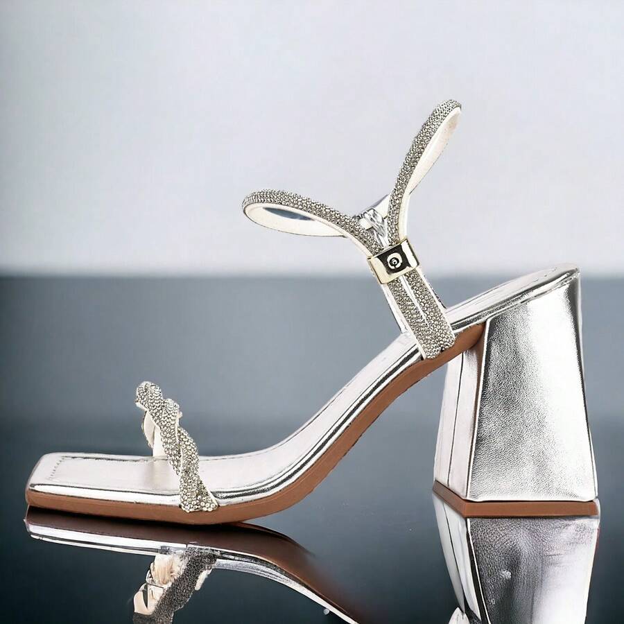 SOLAMELLO Women Heeled Sandals - Silver - View 1