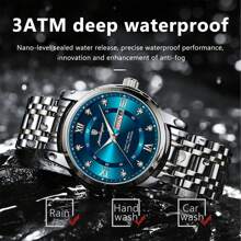 Montre pour hommes étanche 50 m en acier inoxydable 316, mouvement à quartz japonais lumineux automatique - haute qualité avec batterie japonaise longue durée, calendrier anglais du dimanche, garde-temps précis. Cadeau d'anniversaire, de fête des pères, de mariage pour hommes d'affaires. Souvenir, fournitures essentielles pour la rentrée scolaire