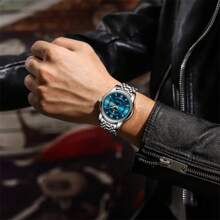 Montre pour hommes étanche 50 m en acier inoxydable 316, mouvement à quartz japonais lumineux automatique - haute qualité avec batterie japonaise longue durée, calendrier anglais du dimanche, garde-temps précis. Cadeau d'anniversaire, de fête des pères, de mariage pour hommes d'affaires. Souvenir, fournitures essentielles pour la rentrée scolaire