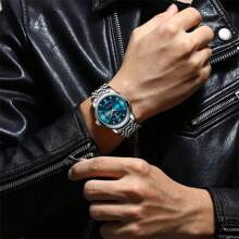 Montre pour hommes étanche 50 m en acier inoxydable 316, mouvement à quartz japonais lumineux automatique - haute qualité avec batterie japonaise longue durée, calendrier anglais du dimanche, garde-temps précis. Cadeau d'anniversaire, de fête des pères, de mariage pour hommes d'affaires. Souvenir, fournitures essentielles pour la rentrée scolaire