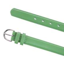 CTM Women's Leather 1 1/8 Inch Dress Belt - 蘋果綠 - 查看 2