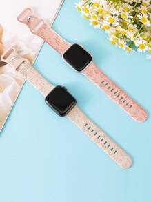 2pcs/Set Bandas de Silicone Esculpidas com Padrão Snack & Firework para Apple Watch 38/40/41/42/44/45/49mm Compatíveis com as Pulseiras do Apple Watch Ultra/9/Se/8/7/6/5/4/3/2/1