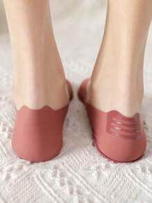 1 Pair/5 Pairs Women's Thin Ice Silk Non-Slip Breathable Solid Color Daily Versatile High Heel Invisible Socks Loafer Socks, Spring/Summer - Multicolor - View 5