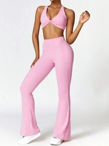 MASKERT 女士瑜伽、健身、休闲、运动裤，喇叭裤，跑步高腰，速干，提臀，瑜伽裤，高弹力，亲肤紧身裤