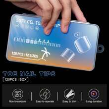Fake Toenails 120PCS Soft Gel Full Cover Toe Nail Tips Matte Press On Toenails 12 Sizes Acrylic Toenails Gel Nail Extensions For Women Nail Salons And DIY Nail Supplies