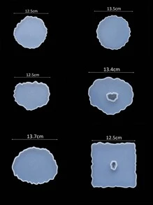 Diy Crystal Epoxy Molds, Asymmetrical Wave-Shaped Coaster And Tray Molds, For Decoration, Silicone Molds - White - View 2