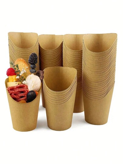 100/50 Piece Disposable Cake Paper Cups, Kitchen Baking Tools, Suitable For Wedding Parties, Bar Gatherings, Outdoor Dinners, Etc., For Serving French Fries, Cakes, Ice Cream, And More.